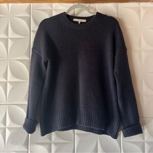 Naked Cashmere Navy Crew Neck Boxy 100% cashmere sweater (fits like S)